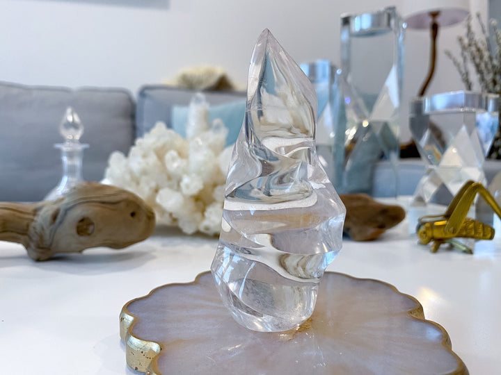 Clear Quartz Flame - Magic Stone - Harmony - Healing - Clarity - Amplification Crystal - Intentions