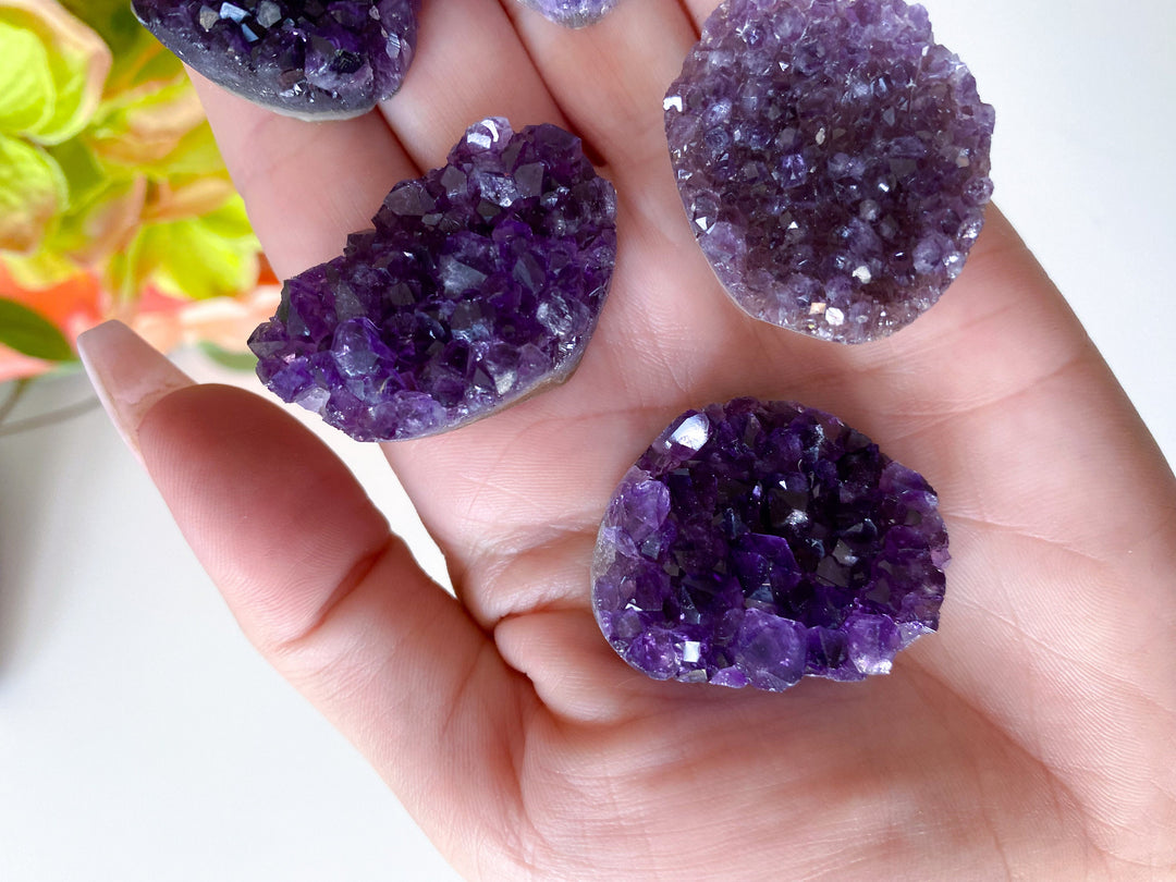 Small Amethyst Cluster - Amethyst Cabachon - Protection - Energy Cleanse - Creativity - Crown, Third Eye Chakra