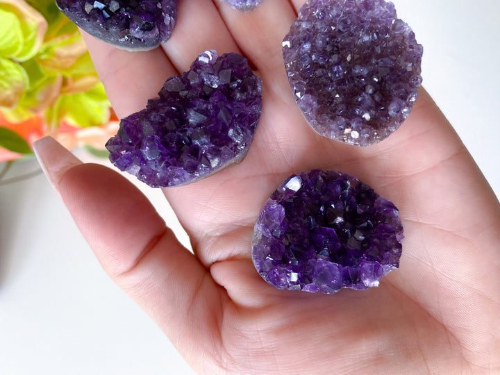 Small Amethyst Cluster - Amethyst Cabachon - Protection - Energy Cleanse - Creativity - Crown, Third Eye Chakra