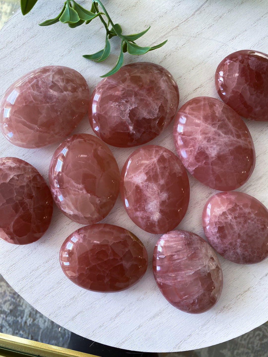 Rose Pink Calcite Palm Stone