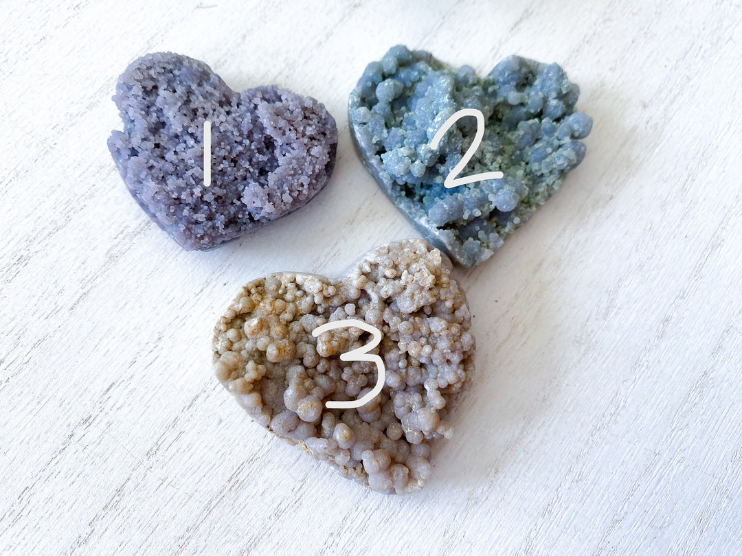 Grape Agate Heart - Dreams Coming True - Stability - Composure