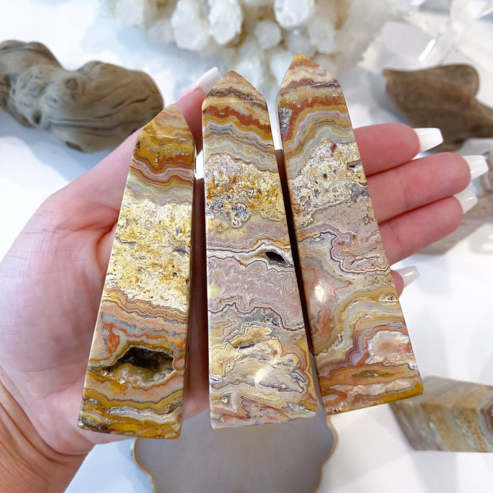 Sandy Crazy Lace Agate Tower