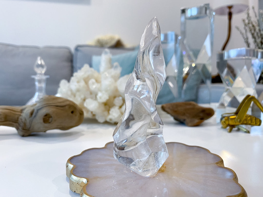 Clear Quartz Flame - Magic Stone - Harmony - Healing - Clarity - Amplification Crystal - Intentions