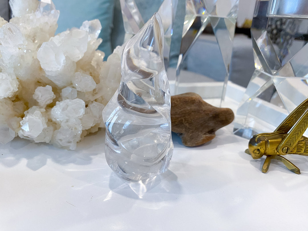 Clear Quartz Flame - Magic Stone - Harmony - Healing - Clarity - Amplification Crystal - Intentions