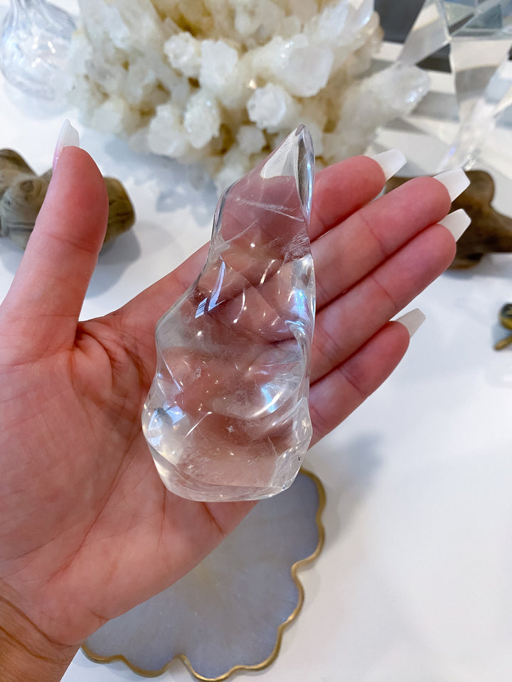 Clear Quartz Flame - Magic Stone - Harmony - Healing - Clarity - Amplification Crystal - Intentions