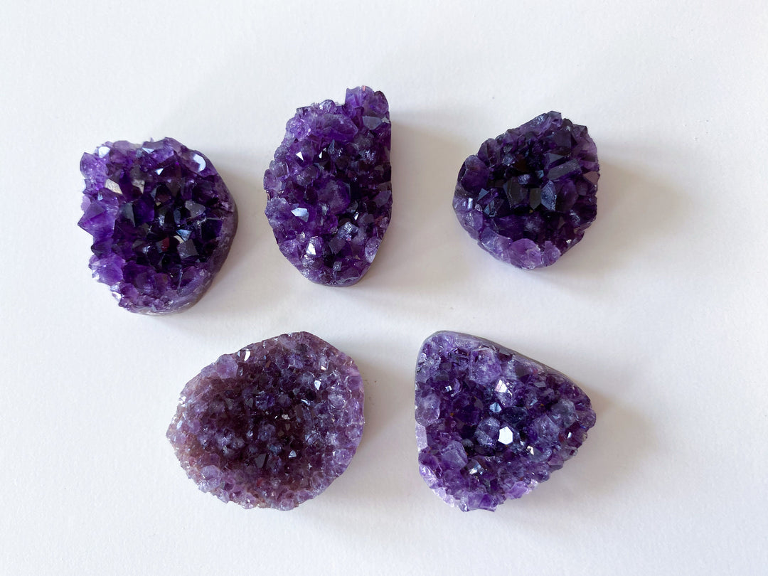 Small Amethyst Cluster - Amethyst Cabachon - Protection - Energy Cleanse - Creativity - Crown, Third Eye Chakra