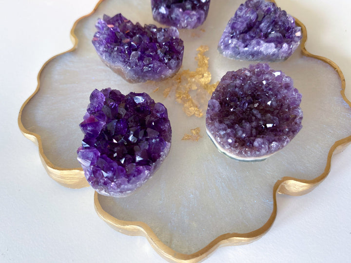 Small Amethyst Cluster - Amethyst Cabachon - Protection - Energy Cleanse - Creativity - Crown, Third Eye Chakra