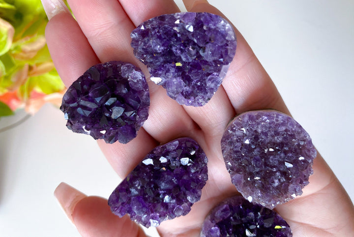 Small Amethyst Cluster - Amethyst Cabachon - Protection - Energy Cleanse - Creativity - Crown, Third Eye Chakra