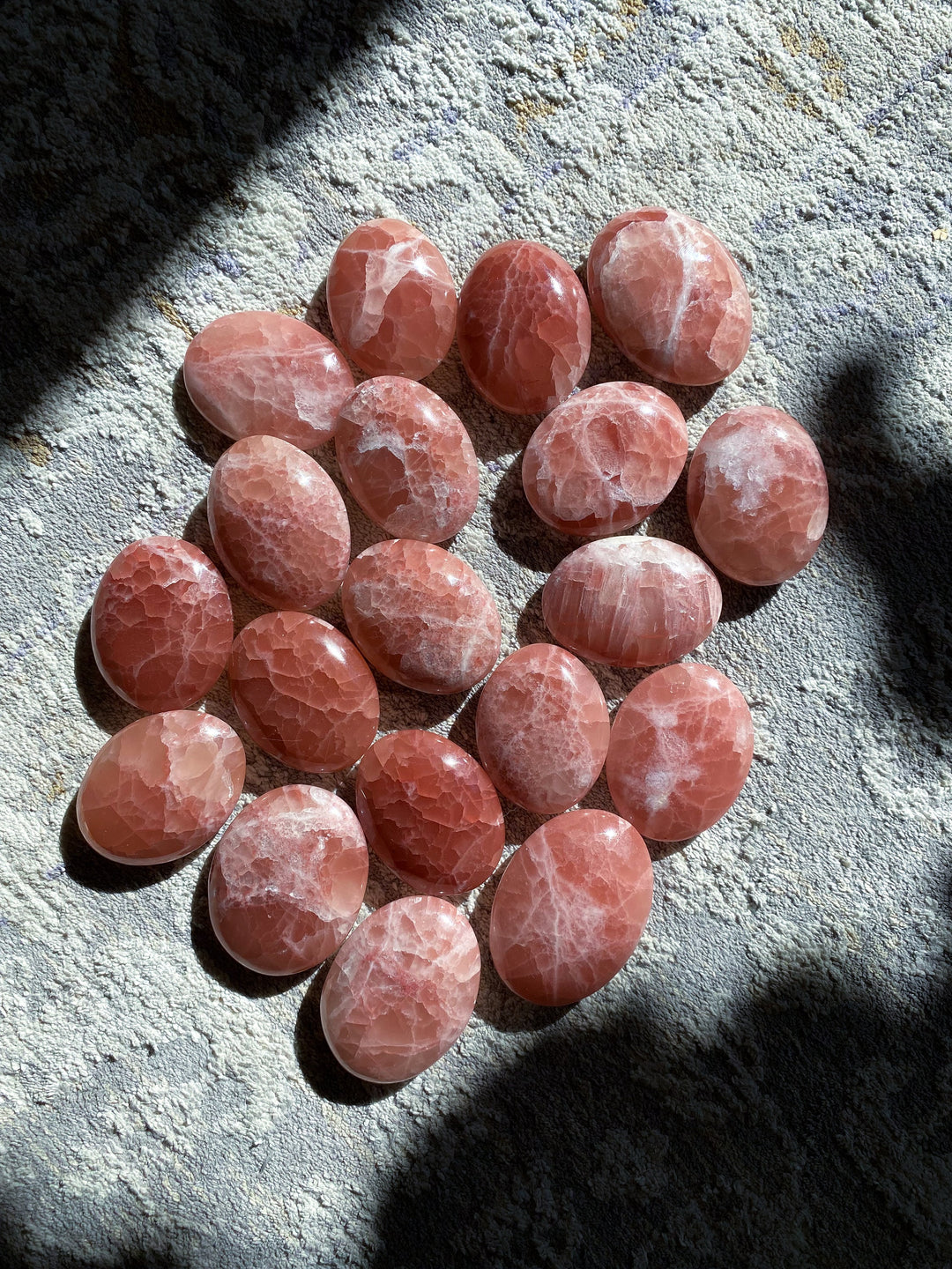 Rose Pink Calcite Palm Stone