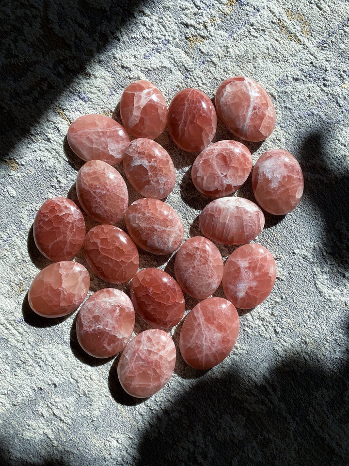 Rose Pink Calcite Palm Stone