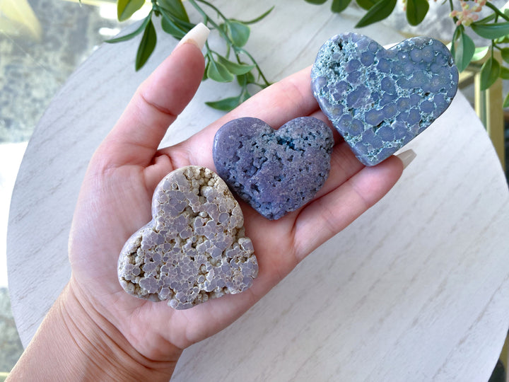 Grape Agate Heart - Dreams Coming True - Stability - Composure