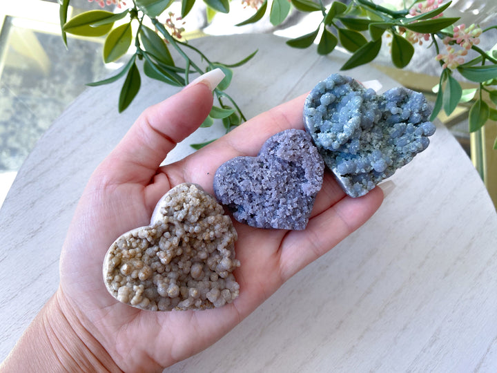 Grape Agate Heart - Dreams Coming True - Stability - Composure