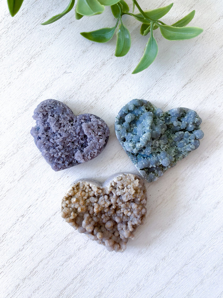 Grape Agate Heart - Dreams Coming True - Stability - Composure