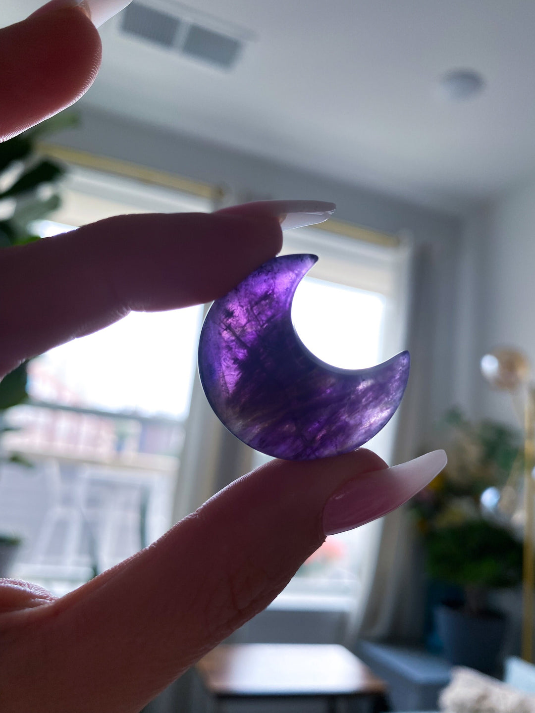 Amethyst Mini Moon 2"