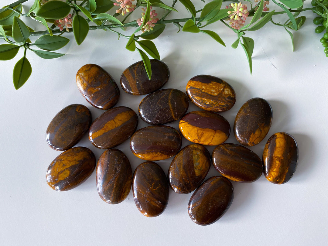 Small Sunset Jasper Palm Stone - Smooth - Grounding - Stability - Emotional Healing -Creativity - Passion - Nature - Inner Strength