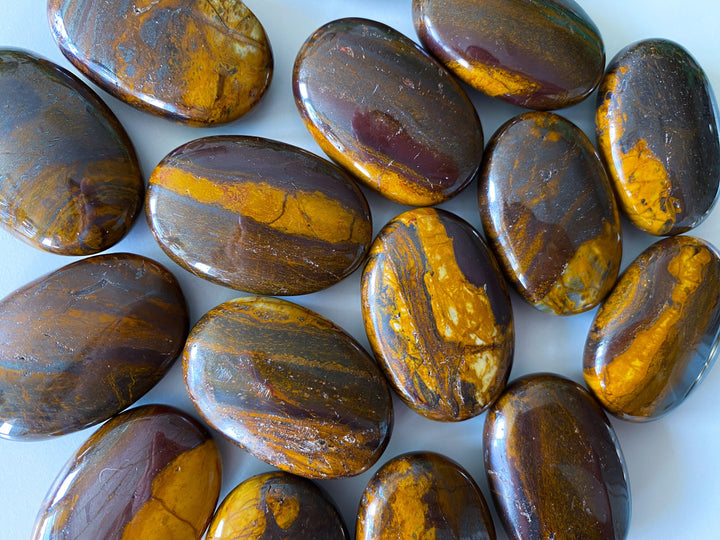 Small Sunset Jasper Palm Stone - Smooth - Grounding - Stability - Emotional Healing -Creativity - Passion - Nature - Inner Strength