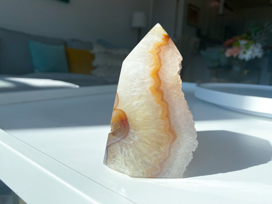 XL Rainbow Amethyst in Agate - Protection - Energy Cleanse Crystal - Calming Stone - Creativity - Crown, Third Eye Chakra