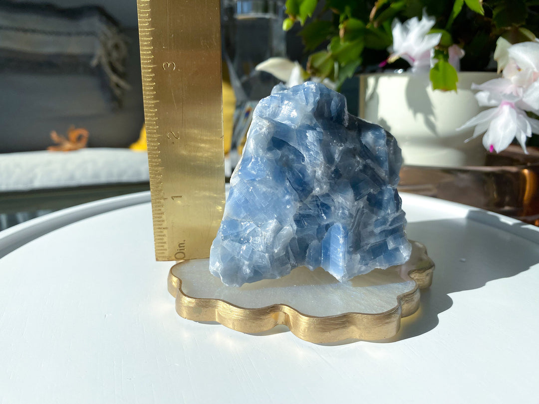 Blue Calcite Gummy 3" Chunk Raw Calcite - Get Exact Piece - Anxiety Relief - Clear Negative Energy - Communication - Calm- Throat Chakra