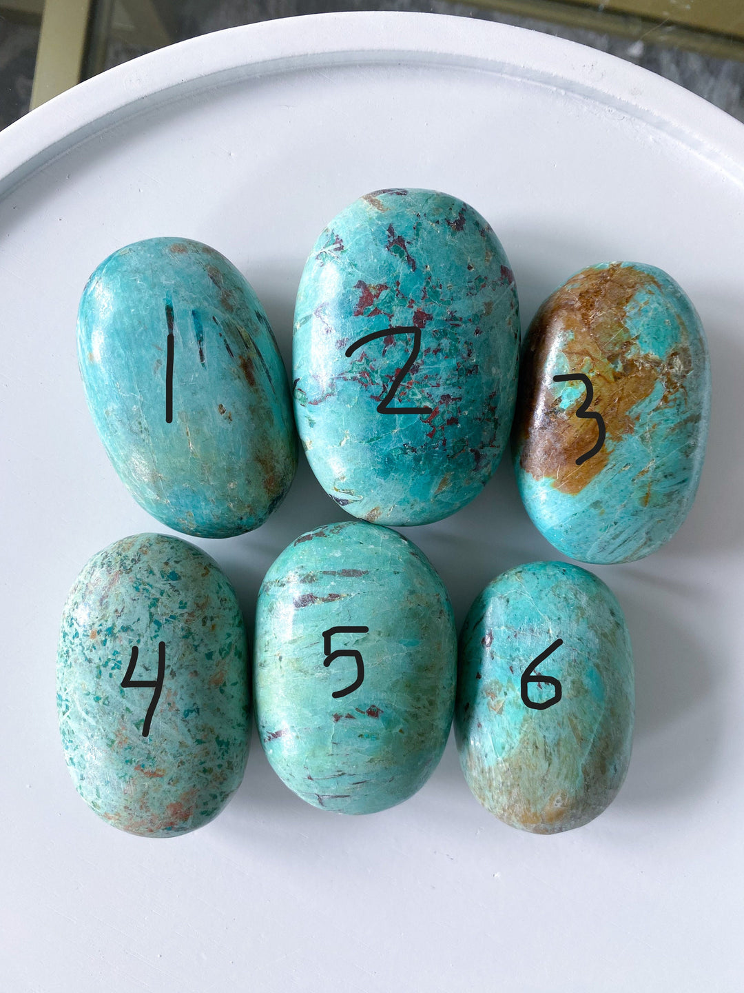 Chrysocolla Palm Stone: You Choose