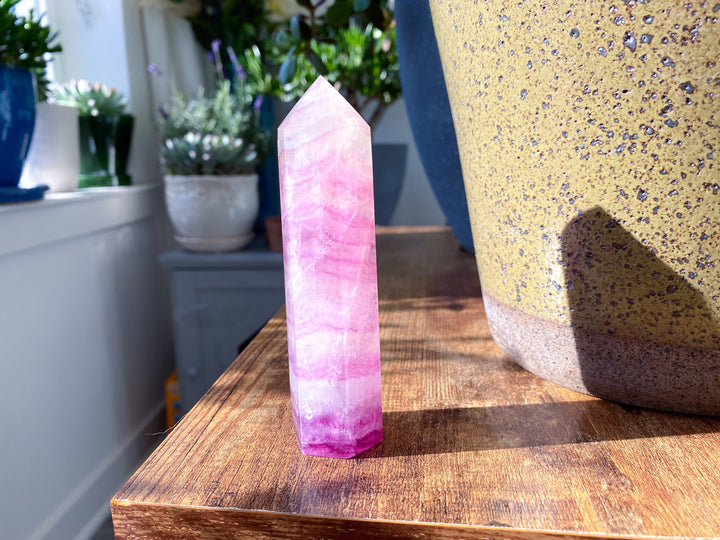 Large 4" Purple Fluorite Tower Point - Get Exact item - Balance - Intellect - Protection - Aura Cleanse - Communication - Visions