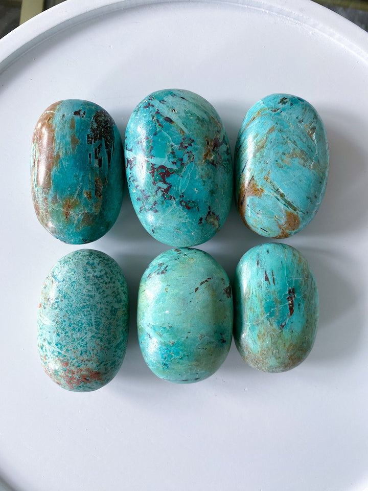 Chrysocolla Palm Stone: You Choose