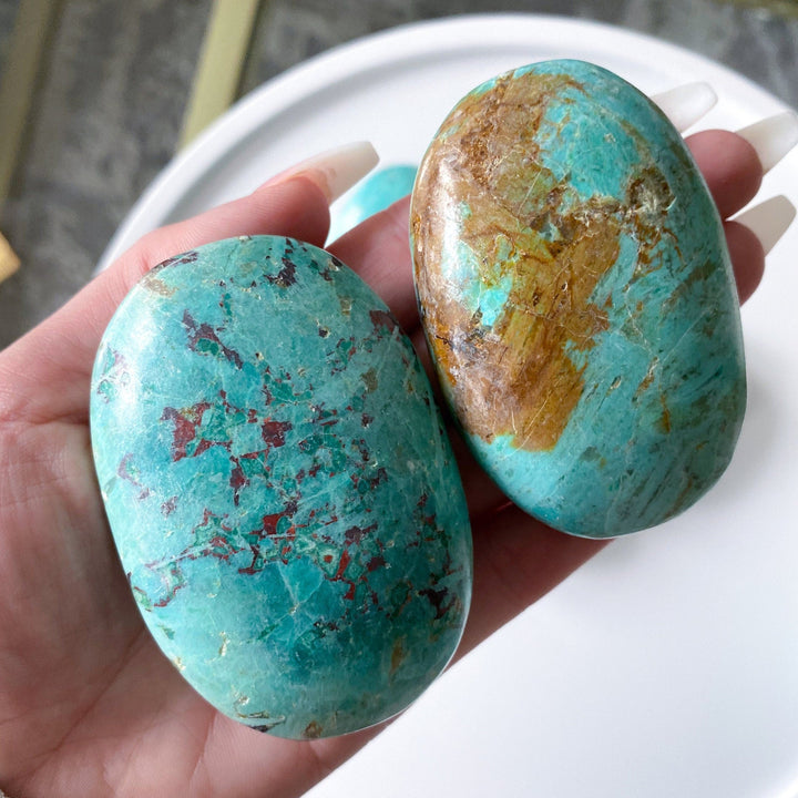 Chrysocolla Palm Stone: You Choose