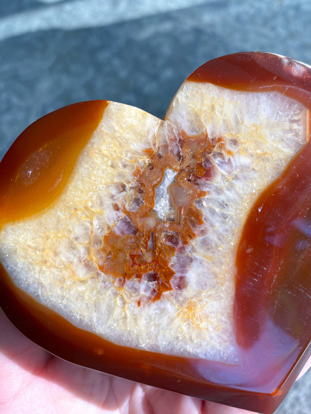 LARGE Carnelian Druzy Heart - Courage Crystal - Strength - Protection - Root, Sacral, Solar Plexus Chakra