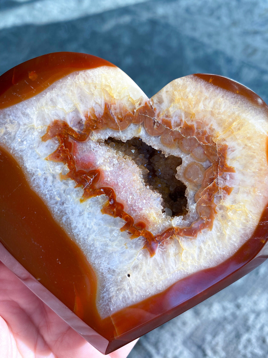 LARGE Carnelian Druzy Heart - Courage Crystal - Strength - Protection - Root, Sacral, Solar Plexus Chakra