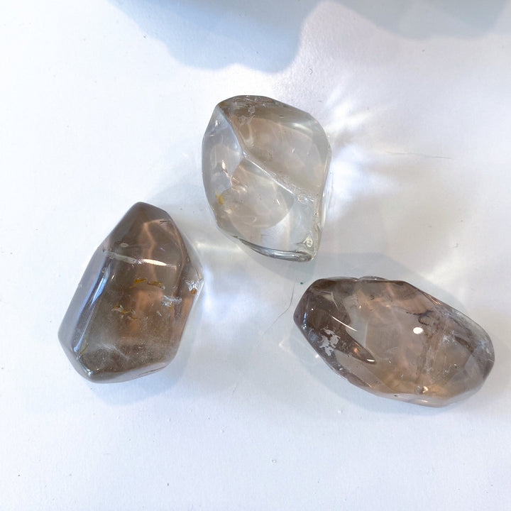 Faceted Smokey Quartz LARGE Tumble