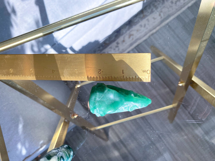 Green Aventurine Crow Skull 2" - Get This Exact Item - Health - Achievement - Success - Money - Remove Pain - Heart - Prosperity