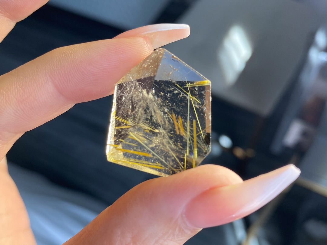 Small Golden Rutile Mini Freeform 1" - Rutilated Quartz