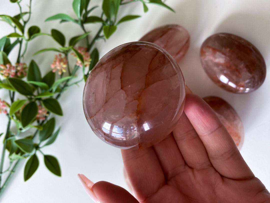 Fire Quartz Palm Stone