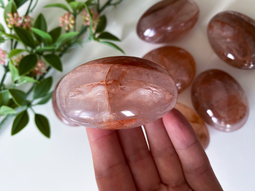 Fire Quartz Palm Stone