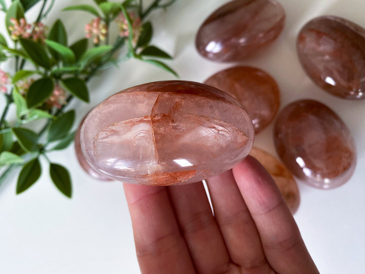 Fire Quartz Palm Stone