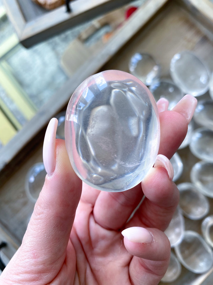 Clear Quartz Palm Stone - Pick Size