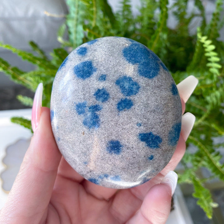 XL Blueberry Quartz Palm (K2, Azurite) - You Choose