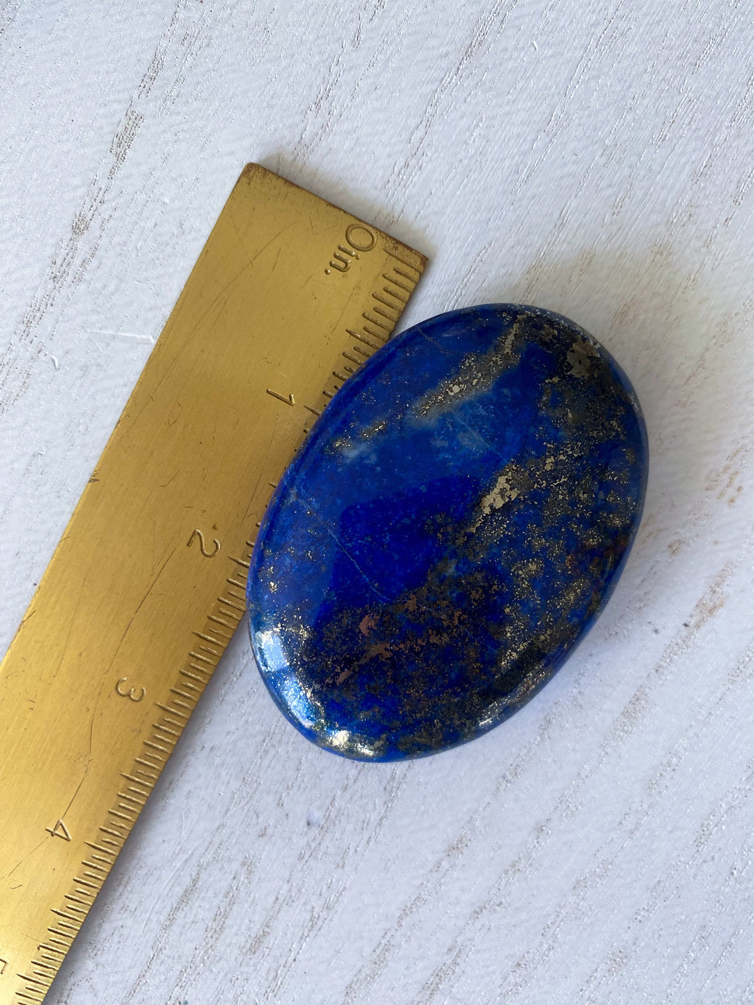 GORGEOUS Lapis Lazuli Palm Stone with Strong Pyrite - Peace - Truth - Wisdom - Serenity - Communication - Throat Chakra - Royal Blue