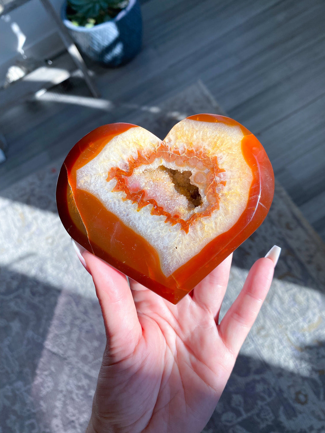 LARGE Carnelian Druzy Heart - Courage Crystal - Strength - Protection - Root, Sacral, Solar Plexus Chakra