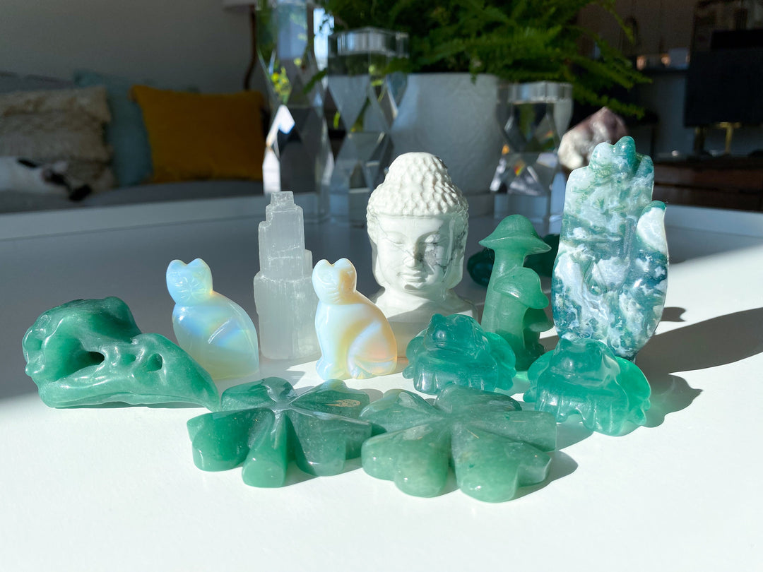 Green Aventurine Crow Skull 2" - Get This Exact Item - Health - Achievement - Success - Money - Remove Pain - Heart - Prosperity