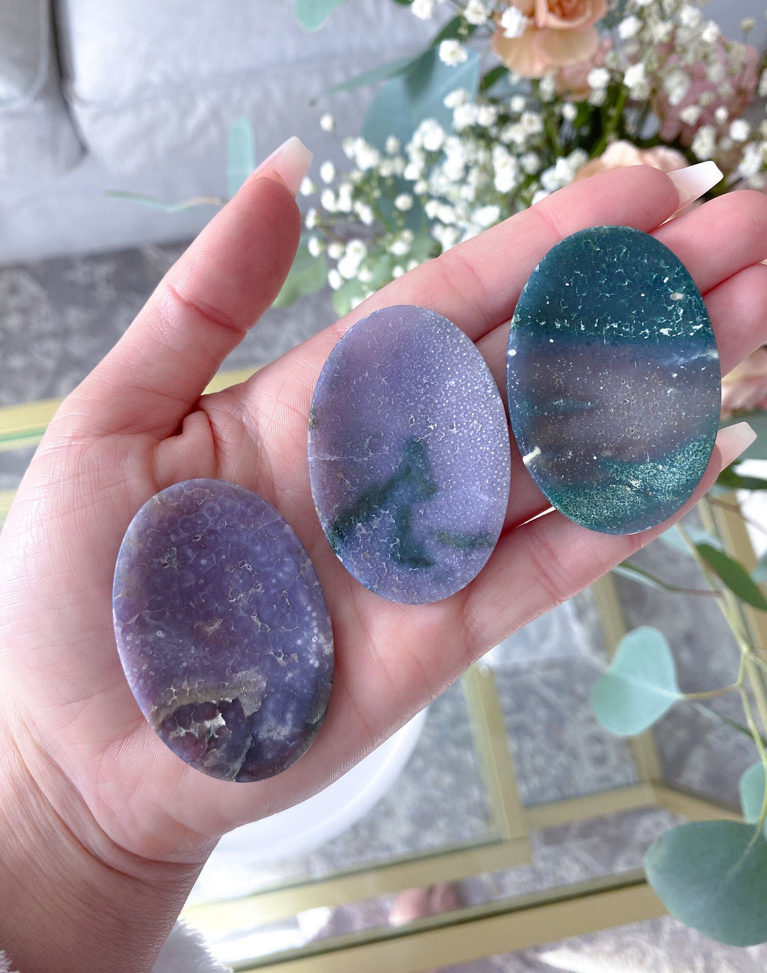 Large Grape Agate Worry Stone - You Choose - Dreams Coming True - Stability - Composure