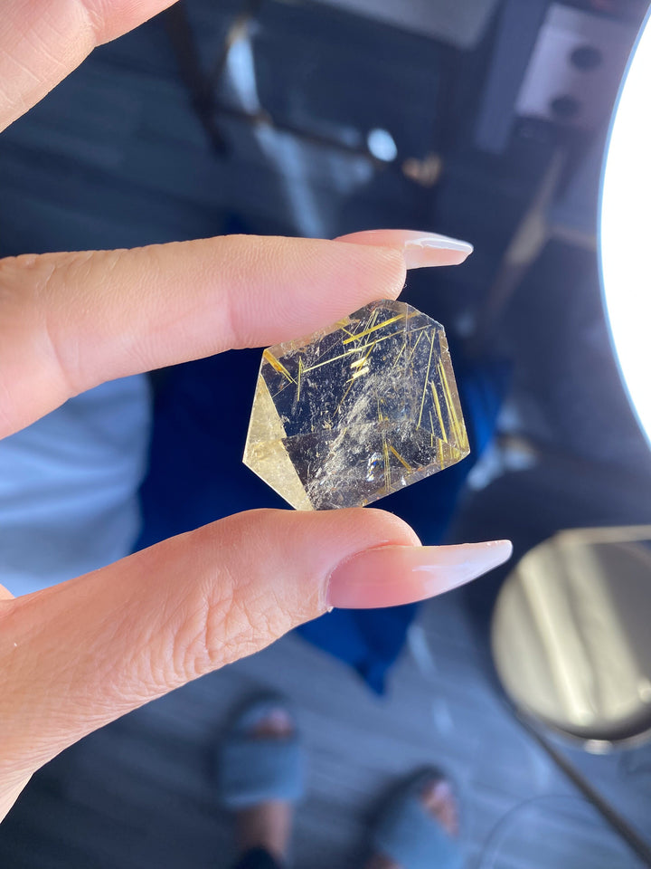 Small Golden Rutile Mini Freeform 1" - Rutilated Quartz