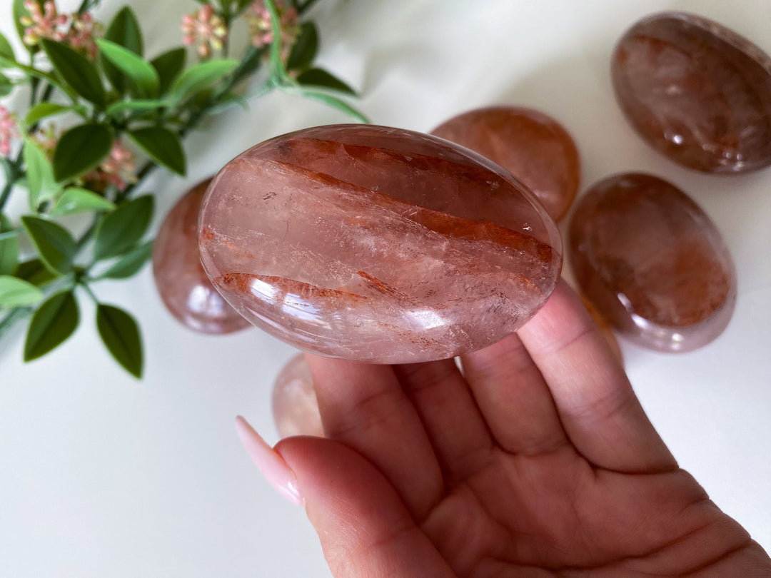 Fire Quartz Palm Stone