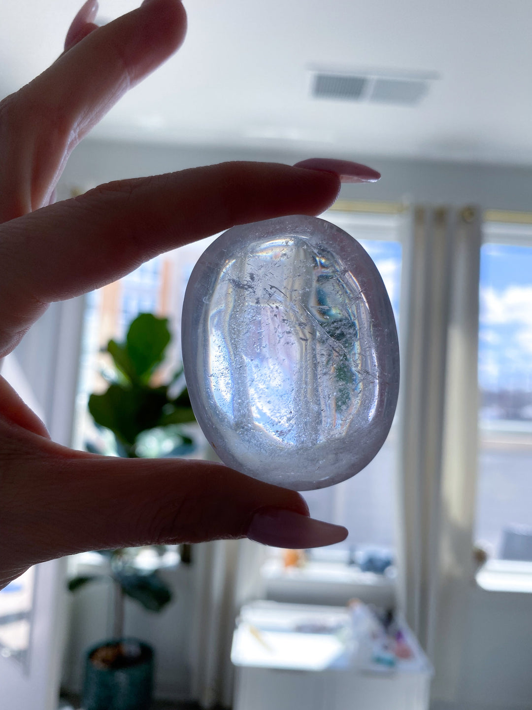 Clear Quartz Palm Stone - Pick Size