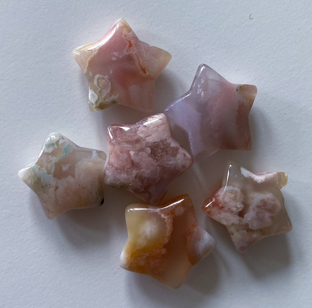 MINI Flower Agate Star Carving