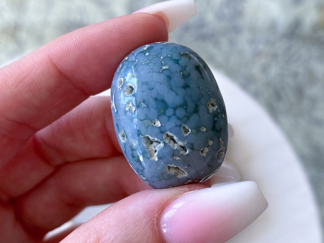 Grape Agate Tumbled Stone - Dreams Coming True - Stability - Composure
