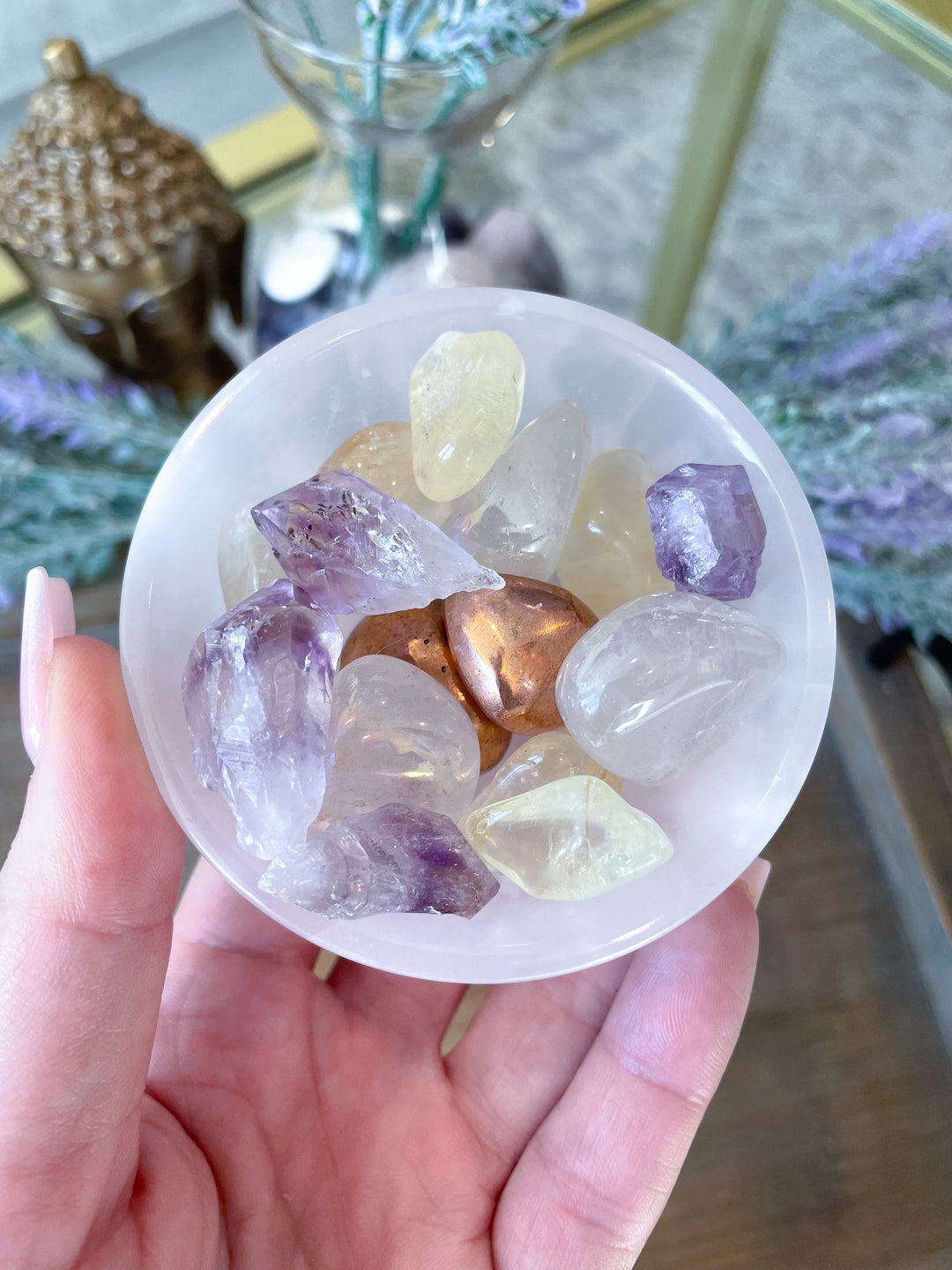 Small Pink Calcite Offering Bowl 3"