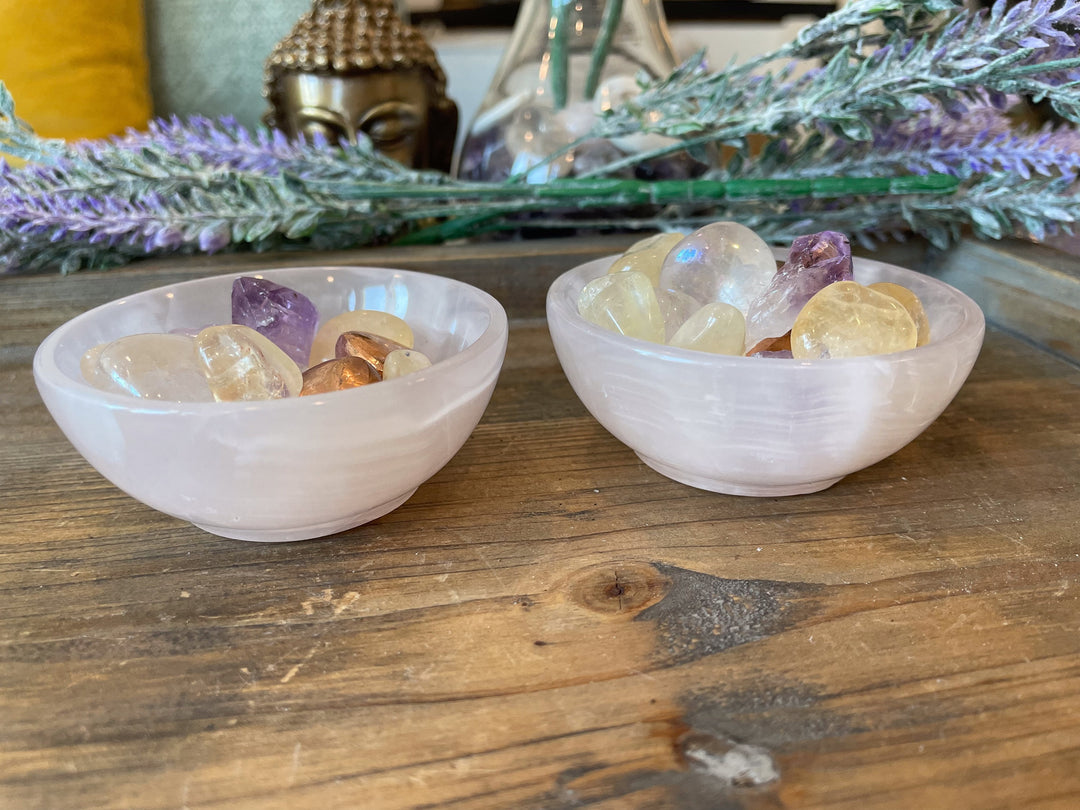 Small Pink Calcite Offering Bowl 3"